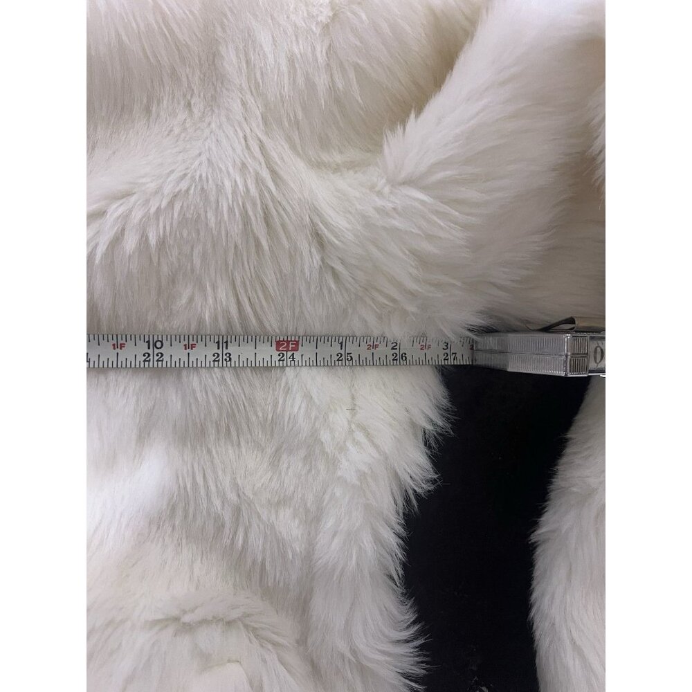 Vintage Christian LaCroix Full Length Faux Fur Cream Jacket Mob Wife 2XL - Picture 9 of 10